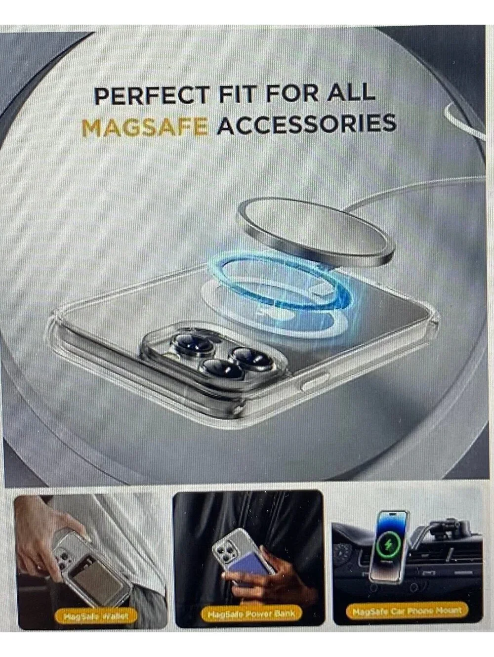 Miracase Magnetic Case for iPhone 15 Pro Clear